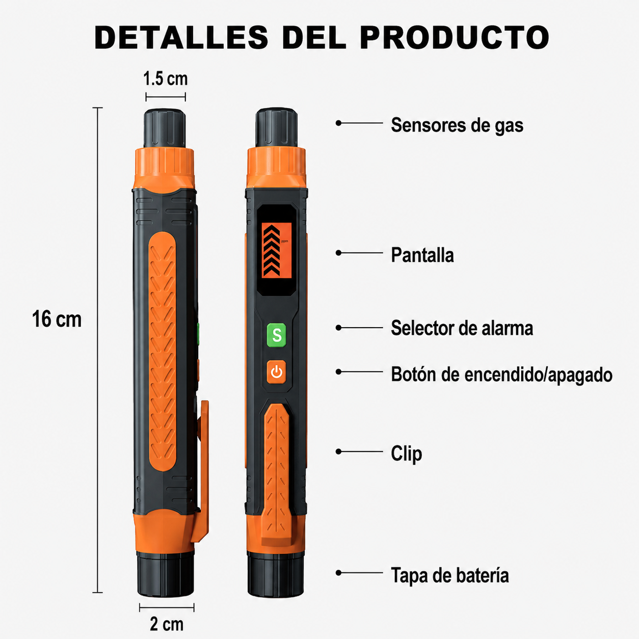 Bolígrafo Detector de Gas Seguro