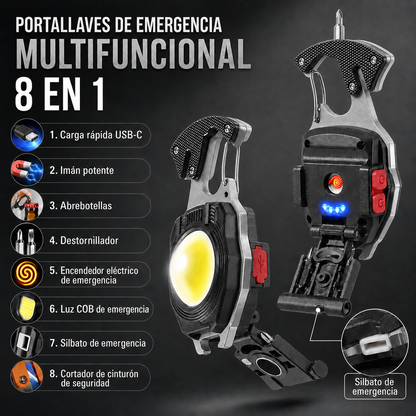 Portallaves SOS de Emergencia 8 en 1 - Tu Kit de Emergencia siempre contigo